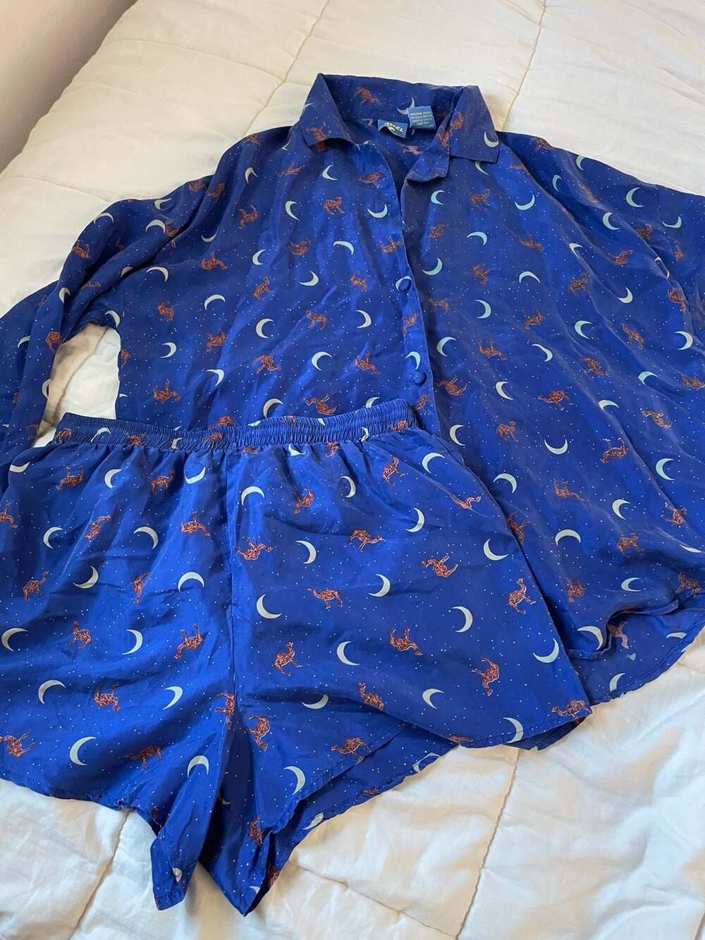 Vintage 1993 Camel Tobacco Promotional Silk Pajama Nightshirt and shorts set